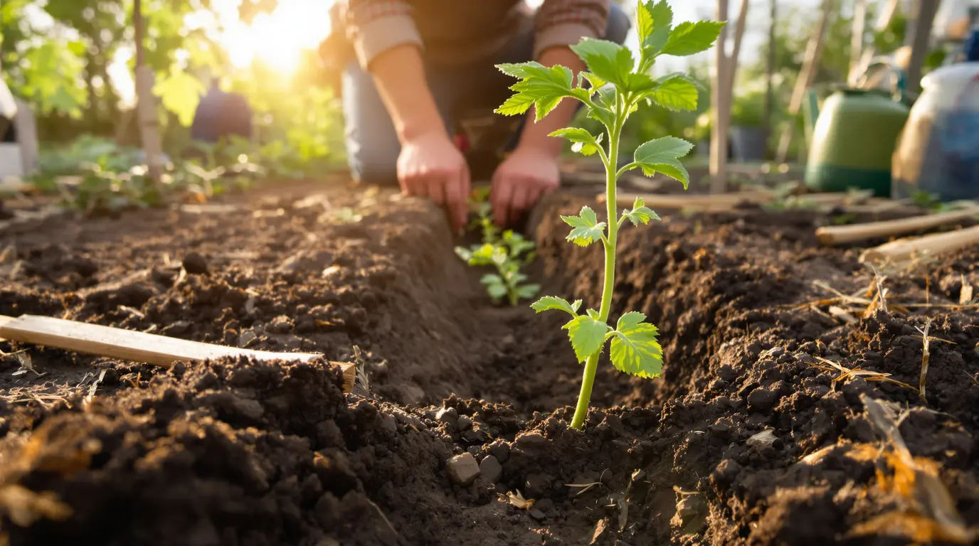 « Tu plantes tes tomates debout ? » Depuis qu’un voisin m’a montré la position couchée, mes plants sont plus vigoureux « Tu plantes tes tomates debout ? » Depuis qu’un voisin m’a montré la position couchée, mes plants sont plus vigoureux